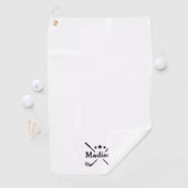 Modern Elegant Monogram Witte Naam Golfhanddoek (Insitu)