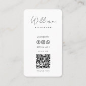 Modern Elegant Monogram Zwart Goud QR Visitekaartje (Achterkant)