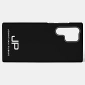 Modern Elegant Monogram Zwart-wit Best Samsung Galaxy Hoesje (Achterkant horizontaal)