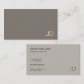 Modern Elegant Monogrammed Design Trendy Plain Visitekaartje (Voorkant / Achterkant)