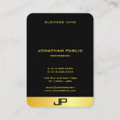 Modern Elegant Monogrammed Gold Sjabloon Visitekaartje (Achterkant)