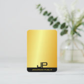 Modern Elegant Monogrammed Gold Sjabloon Visitekaartje (Staand voorkant)
