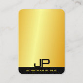 Modern Elegant Monogrammed Gold Sjabloon Visitekaartje (Voorkant)