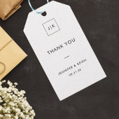 Modern Elegant Monogrammed Minimalist Dank u Cadeaulabel