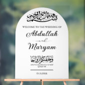 Modern Elegant Moslim Islamitisch Bruiloft Welkom Acryl Bord (Neutraal)