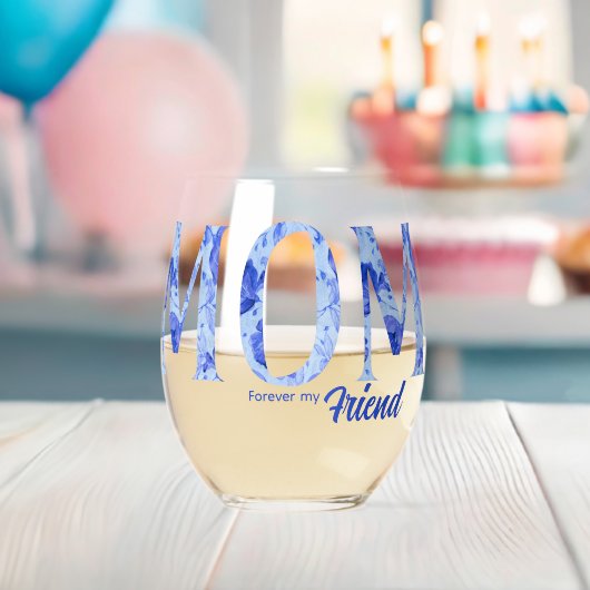 Modern Elegant Mother’s Day typography Wijnglas Zonder Voet (Insitu (Baby Shower))