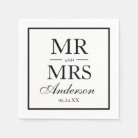Modern Elegant Mr en Mrs Wedding BW