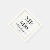 Modern Elegant Mr en Mrs Wedding BWG Servet (Hoek)