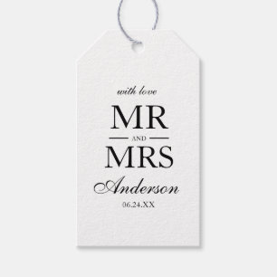 Modern Elegant Mr. en Mrs Wedding WB Cadeaulabel