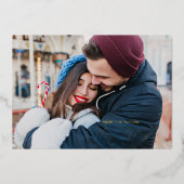 Modern Elegant Mr & Mrs Christmas Couple Wedding Folie Uitnodiging (Voorkant)