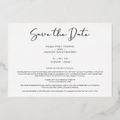 Modern Elegant Mr & Mrs Christmas Couple Wedding Folie Uitnodiging (Achterkant)