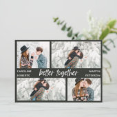 modern elegant multi-fotomanuscript sparen de datu feestdagenkaart (Staand voorkant)