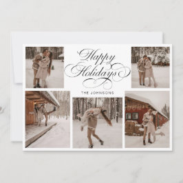 Modern Elegant Multi Photo Collage Christmas Feestdagenkaart