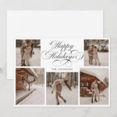 Modern Elegant Multi Photo Collage Christmas Feestdagenkaart (Voorkant / Achterkant)