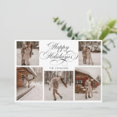 Modern Elegant Multi Photo Collage Christmas Feestdagenkaart (Staand voorkant)