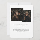 Modern Elegant Multi Photo Collage Graduation Aankondiging (Achterkant)