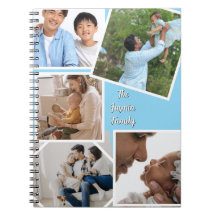 Modern elegant multi photo family stylish Blue