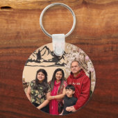 Modern elegant multi photo family stylish  sleutelhanger (Achterkant)