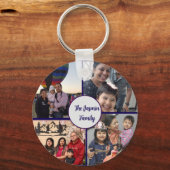 Modern elegant multi photo family stylish  sleutelhanger (Voorkant)