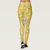 Modern Elegant Mustard Yellow Wildbloemen Leggings (Achterkant)