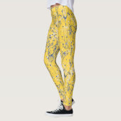 Modern Elegant Mustard Yellow Wildbloemen Leggings (Links)