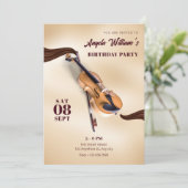 Modern Elegant Muziekinstrument viool verjaardag Kaart (Staand voorkant)