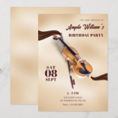 Modern Elegant Muziekinstrument viool verjaardag Kaart (Voorkant / Achterkant)