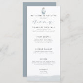 Modern Elegant Nautisch Zeeschelp Script Menu (Voorkant / Achterkant)