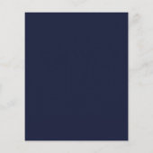 Modern Elegant Navy Blauw Goud Bruiloft Menu Kaart (Achterkant)