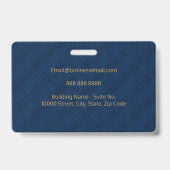 Modern Elegant Navy Blauw Goud Monogram Vierkanten Badge (Achterkant)