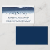 Modern Elegant Navy Blue Boy Books for Baby shower Informatiekaartje (Voorkant / Achterkant)