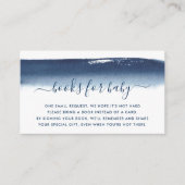 Modern Elegant Navy Blue Boy Books for Baby shower Informatiekaartje (Voorkant)