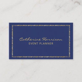  modern Elegant Navy Blue en Gold Visitekaartje