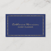 modern Elegant Navy Blue en Gold Visitekaartje (Voorkant)