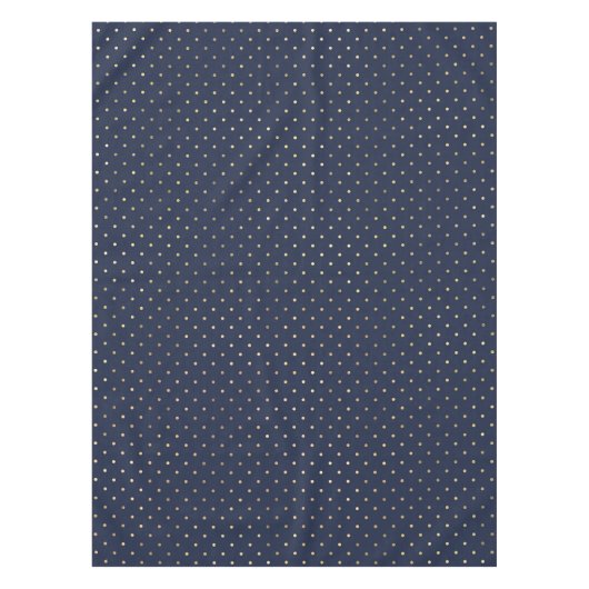 Modern Elegant Navy Blue Gold Polka Dots Tafelkleed (Voorkant)