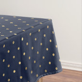 Modern Elegant Navy Blue Gold Polka Dots Tafelkleed (Voorbeeld)
