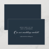 Modern Elegant Navy Blue Minimalist Wedding RSVP Kaartje (Voorkant / Achterkant)