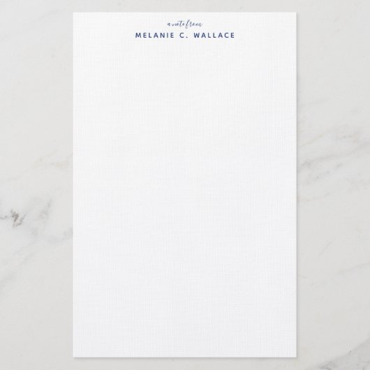 Modern Elegant Navy Blue op maat Briefpapier (Voorkant)
