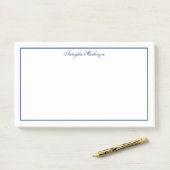 Modern Elegant Navy Blue op maat Post-it® Notes (Op bureau)