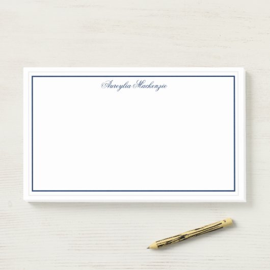 Modern Elegant Navy Blue op maat Post-it® Notes (Op bureau)