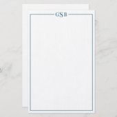 Modern Elegant Navy Blue Personal Stationery Briefpapier (Voorkant / Achterkant)
