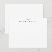 Modern Elegant Navy Blue Personal Stationery Note Notitiekaartje (Voorkant / Achterkant)