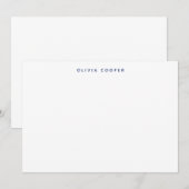 Modern Elegant Navy Blue Personal Stationery Note  Notitiekaartje (Voorkant / Achterkant)