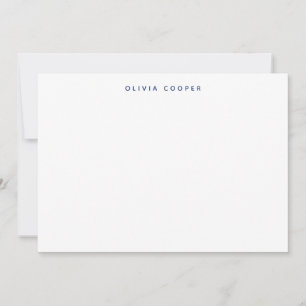 Modern Elegant Navy Blue Personal Stationery Note Notitiekaartje
