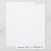 Modern Elegant Navy Blue Specialized Stationery Briefpapier (Voorkant / Achterkant)