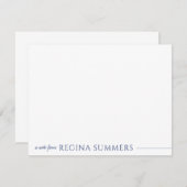 Modern Elegant Navy Blue Specialized Stationery Notitiekaartje (Voorkant / Achterkant)