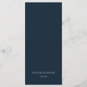 Modern Elegant Navy Blue Wedding Menu (Achterkant)