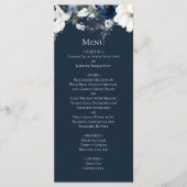 Modern Elegant Navy Blue Wedding Menu (Voorkant)