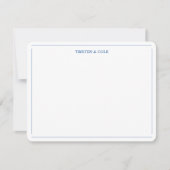 Modern Elegant Navy Blue White, gepersonaliseerd Notitiekaartje (Voorkant)