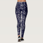 Modern Elegant Navy Blue Wildflower Leggings (Achterkant)